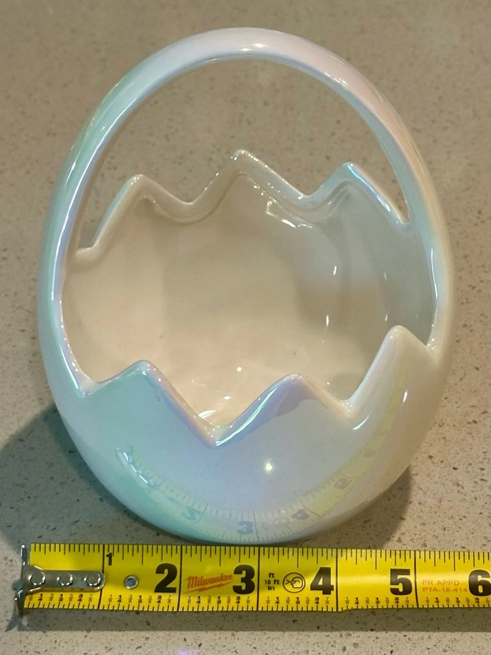 White Ceramic Egg Basket Decorative Bowl